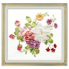 Handgefertigtes Blumenmalerei Set mit Bändern zum Sticken als Geschenk Nr.