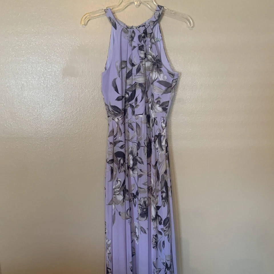 Maxi Vestido Eliza J Púrpura Chifón Halter Talla 2 Foto 2 de 4