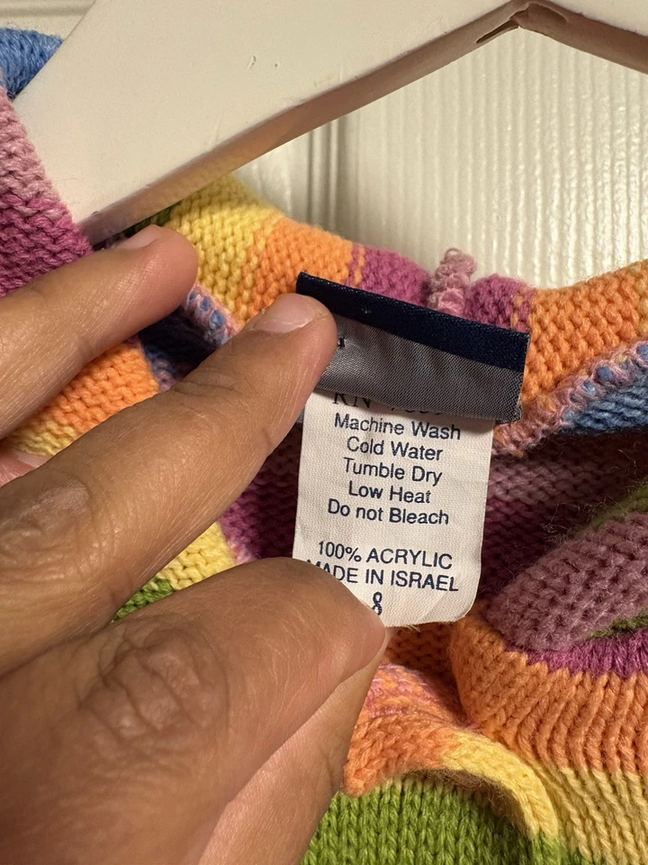 Rainbow Striped Button Up Sweater - Image 3 of 4