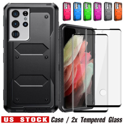 For Samsung Galaxy S20 + S21 S22 S23 Ultra Case Rugged Cover / Screen Protector