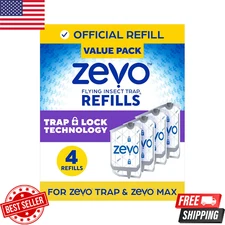 Flying Insect Trap Refill 4 Cartridges for Indoor Fly Trap Catches Gnats House F