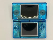 Nintendo DS Lite Console Blue Custom Transparent Clear w/ Stylus & Charger
