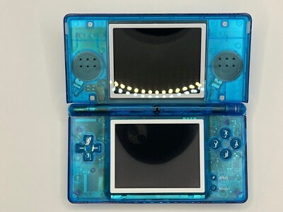 Nintendo DS Lite Console Blue Custom Transparent Clear w/ Stylus