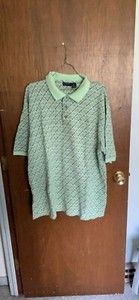 Men's XL Golf Shirt, Chipshot, green print, 100% cotton