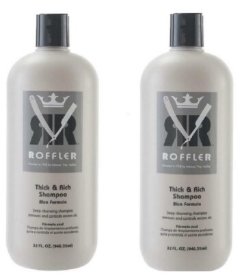 Roffler Thick & Rich Shampoo Blue Formula 32oz (Pack of 2)
