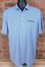 Holderness  Bourne Golf Polo Winslow Tech Blue Mens Large Tailored Fit