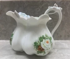 Victorian Fine Porcelain Creamer Flowers RS Germany 3" tall