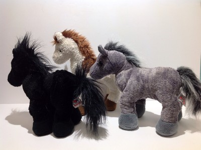 Ganz Webkinz/Douglas Plush Lot of 3 Horses Gray Black Brown and White | eBay