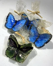 Vintage Butterfly Floating Candles  Blue Pacific Imports 2001    3 Blue 1 Green