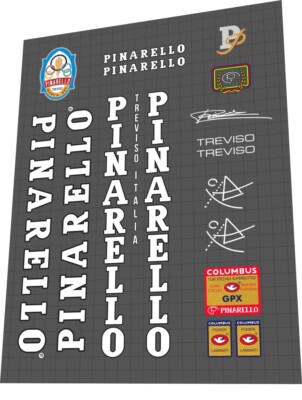 Pinarello Treviso frame decal set White/Black with Columbus GPX