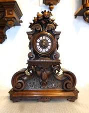 53242 Japy freres Size Table Clock With Beautiful Wood Work And Email Kart 60cm