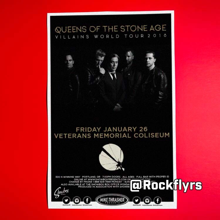 QUEENS OF THE STONE AGE 2018 Concert Promo 11x17 Street Poster. Portland OR
