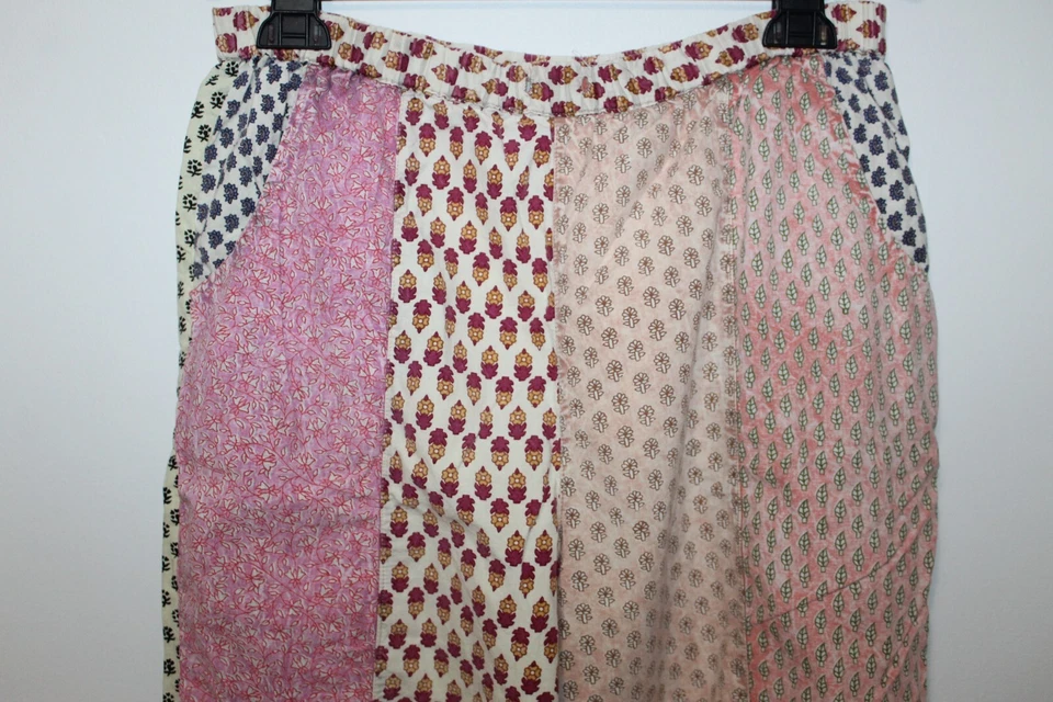 Sacred Threads Boho Hippie Patchwork Festival Pants S India Cropped Pull On - Image 2 of 4