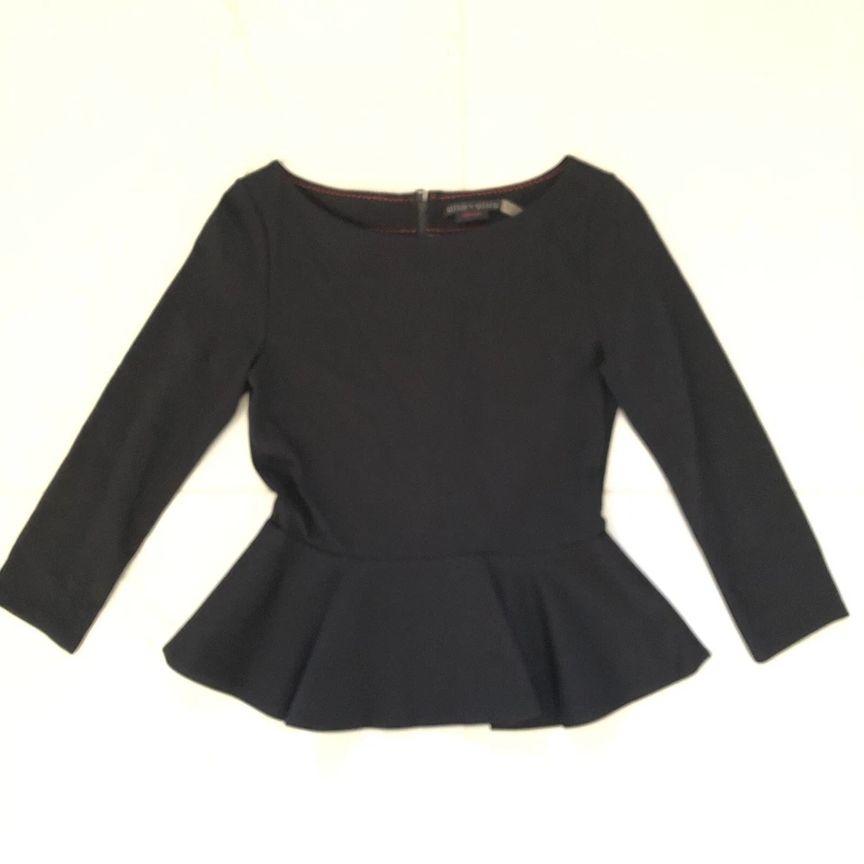 Алиса + Оливия работает женщин черный пеплум верхняя рубашка размер S эластичной блузка - Изображение 3 из 4