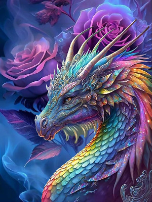 5D Diamond Painting Kits for Adults Rose Dragon Diamond Art Kits for Adults Full