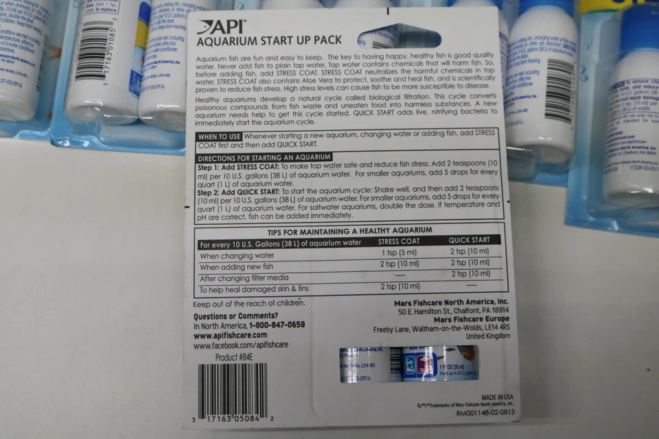 20x Lot API Aquarium Quick Start Up Water Conditioner Pack w/ Stress Coat 84E - Image 3 of 4