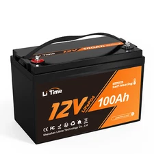 Litime 12V 100Ah Self Heating LiFePO4 Lithium Battery Low Temperature Protection