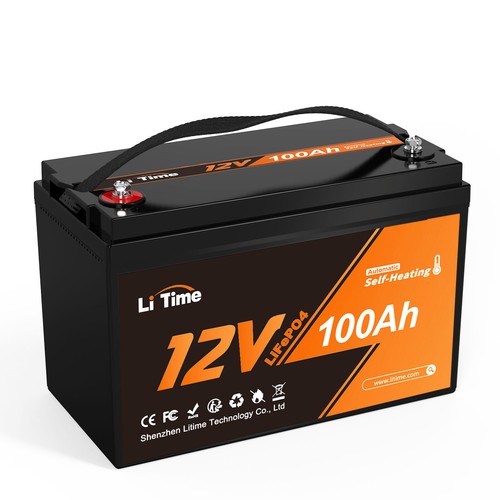 Litime 12V 100Ah Self Heating LiFePO4 Lithium Battery For RV Marine-Refurbished