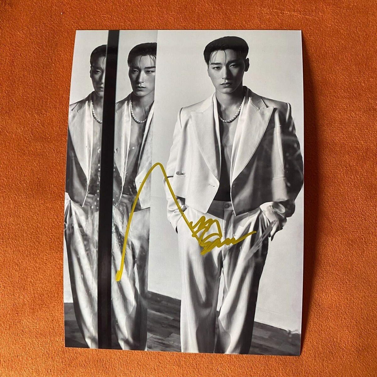 ATEEZ サン スクイーズ サイン入り ATEEZ ateez SAN Autographed Signed Photo 5*7 K-POP Collection