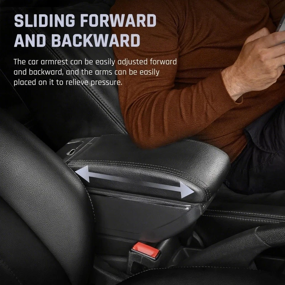 Central Armrest Box For Honda Fit Jazz 2014- 2019 Double layer Storage Space - Image 4 of 4