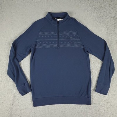 Travis Mathew Sweater Mens Size Small Blue 1/4 Zip Pullover Sweatshirt
