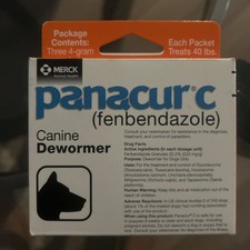 Panacur C 4 gram Canine 40lbs Dewormer Treatment Exp 06/2027 4 Pack