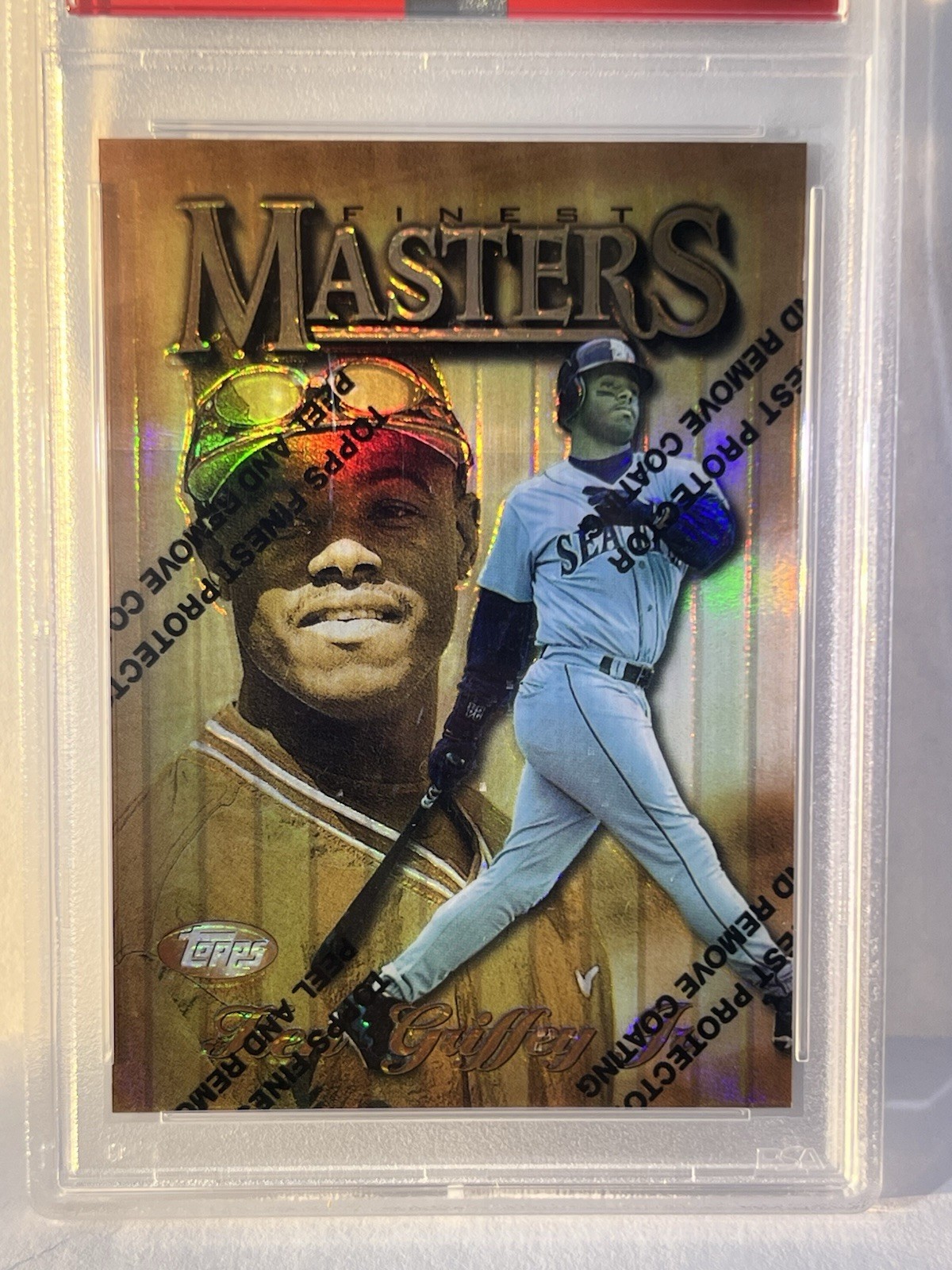 1997 Topps Finest Masters Ken Griffey Jr #238 Refractor w/ Coating PSA 8 view 2