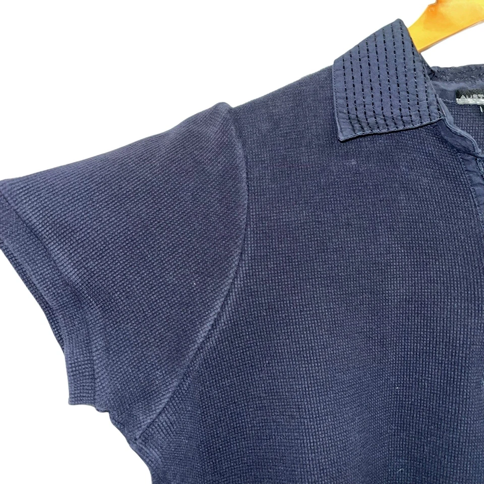 Винтажная женская рубашка-поло Austin Reed размер XL с коротким рукавом темно-синяя в очень хорошем состоянии - Изображение 4 из 4