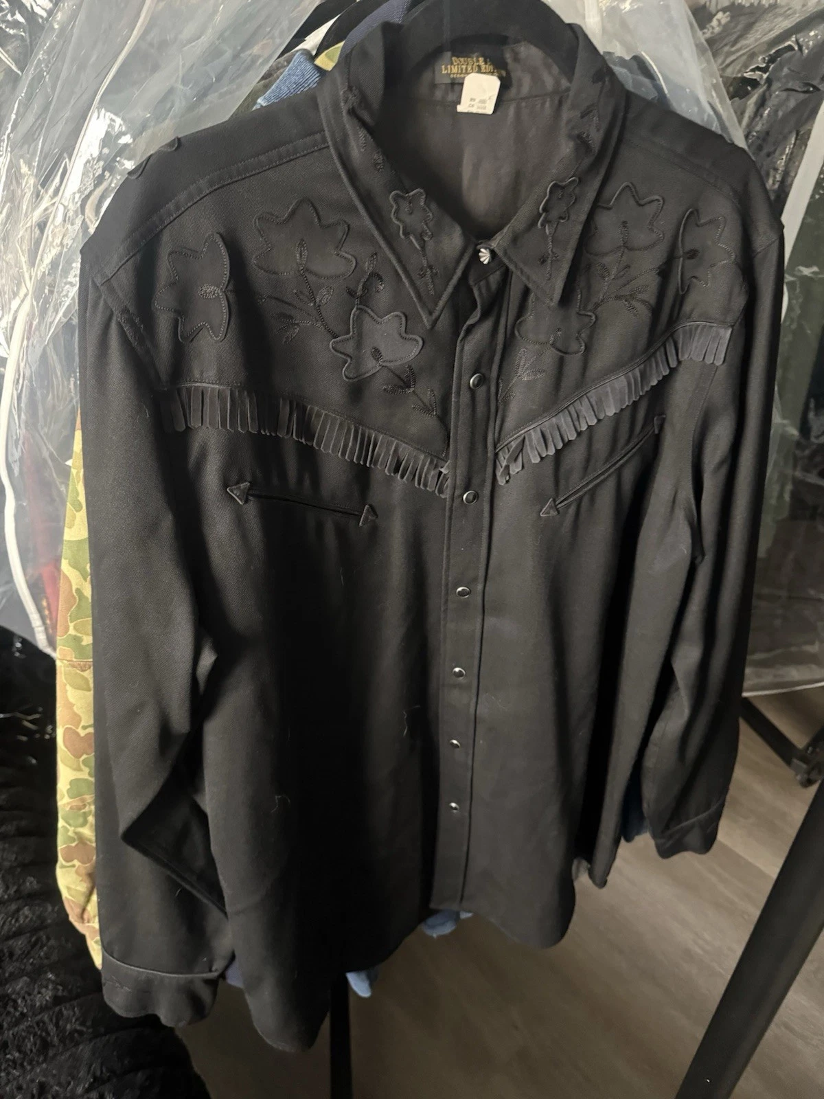 RRL Double RL Ralph Lauren Western Shirt Jacket Black Men's XXL - product detail image 1