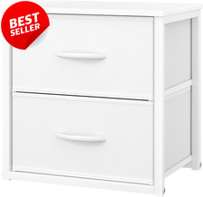White Stackable Closet Storage Drawers Wood Top Metal Frame Dresser - US