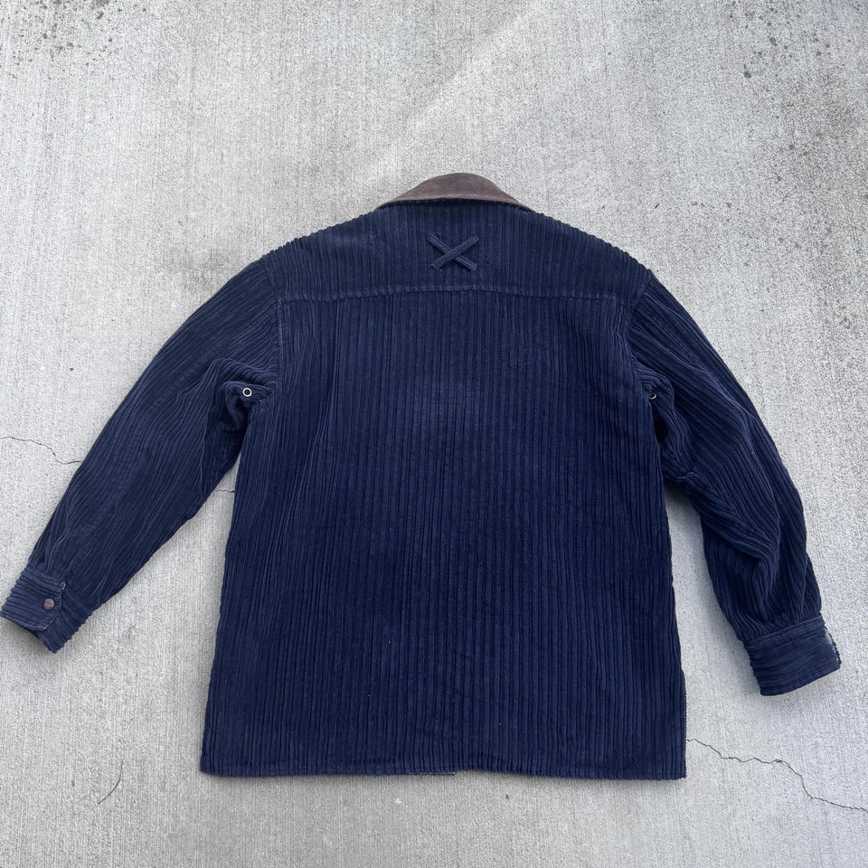 Chaqueta Denim & Co Mujer Med Azul Marino Pana Forrada a Cuadros Cuello de Cuero Cremallera Completa Foto 2 de 4