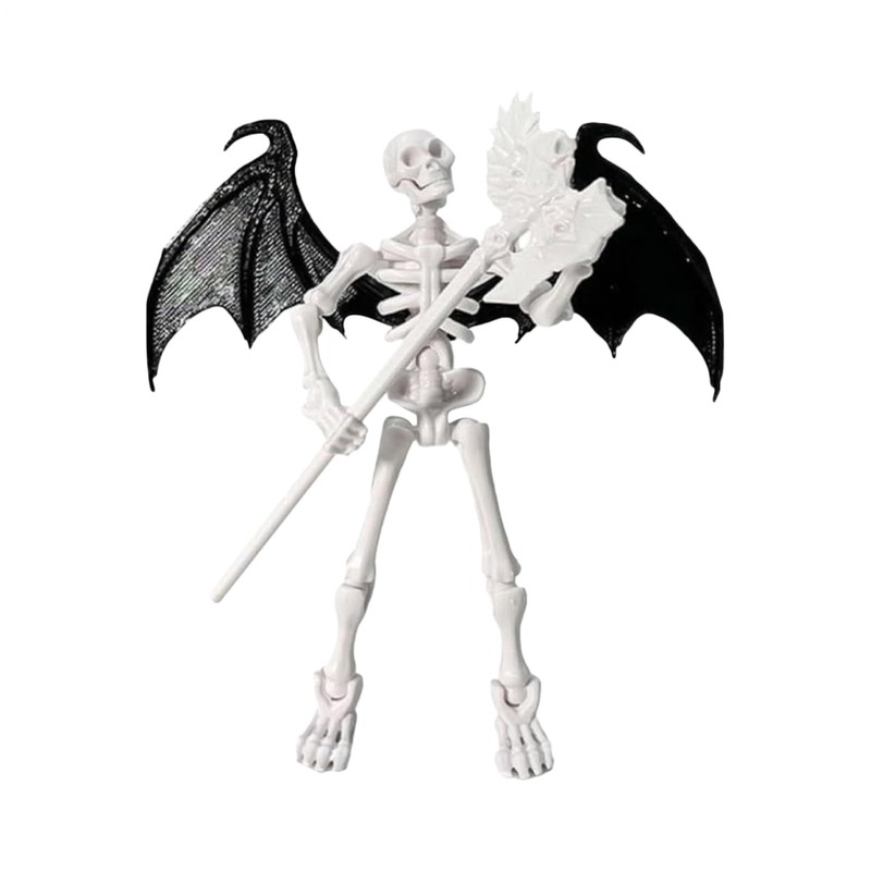 Skeleton Action Figure Joint Movable Skeleton with Bat Wings Figure Decor