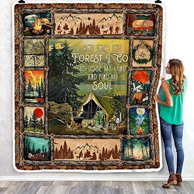 Wecco Forest Camping Blanket Blanket for Kids, Adults, Teen. Great Gift for F...