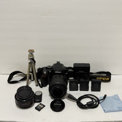 Nikon D5100 16.2MP Camera w/ 18-55mm F/3.5-5.6 VR Lens Bundle - Tested Works!!