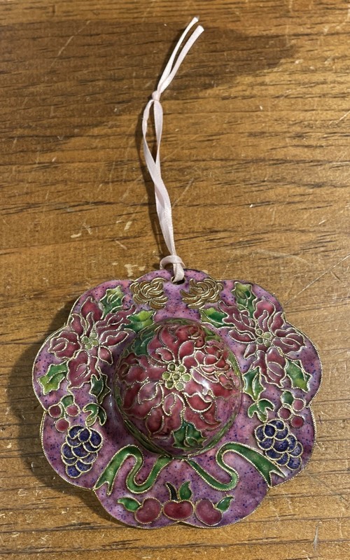 Pretty Cloisonné Hat Christmas Ornament