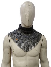 Medieval Chainmail Neck Collar Mild Steel 9mm Flat Riveted Ring LARP Reenactment