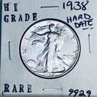 1938 LIBERTY WALKING SILVER HALF DOLLAR HI GRADE U.S. MINT RARE COIN 9929