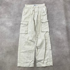Old Navy Cargo Trousers Womens 29" Y2K Cotton Multi-Pocket Relaxed Pants, Beige