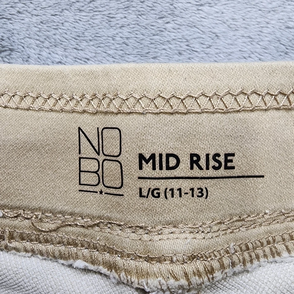 无边界短裤女式 L 棕褐色宿舍短裤柔软针织中腰抽绳  — 第 3/4 张图片