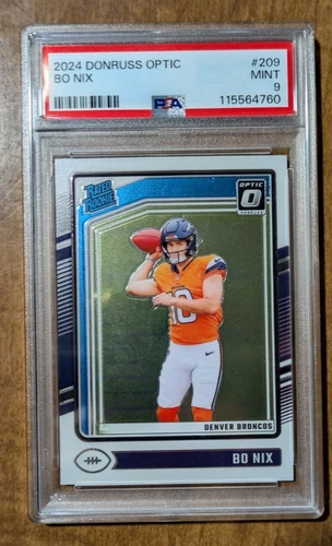 2024 Panini Donruss Optic - Rated Rookie Bo Nix #209 (RC) PSA 9