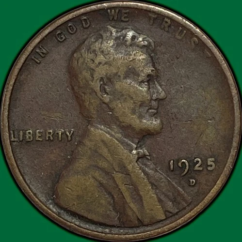 1925-D Lincoln Wheat Cent Extremely Fine XF Coin, Corrosion #35359