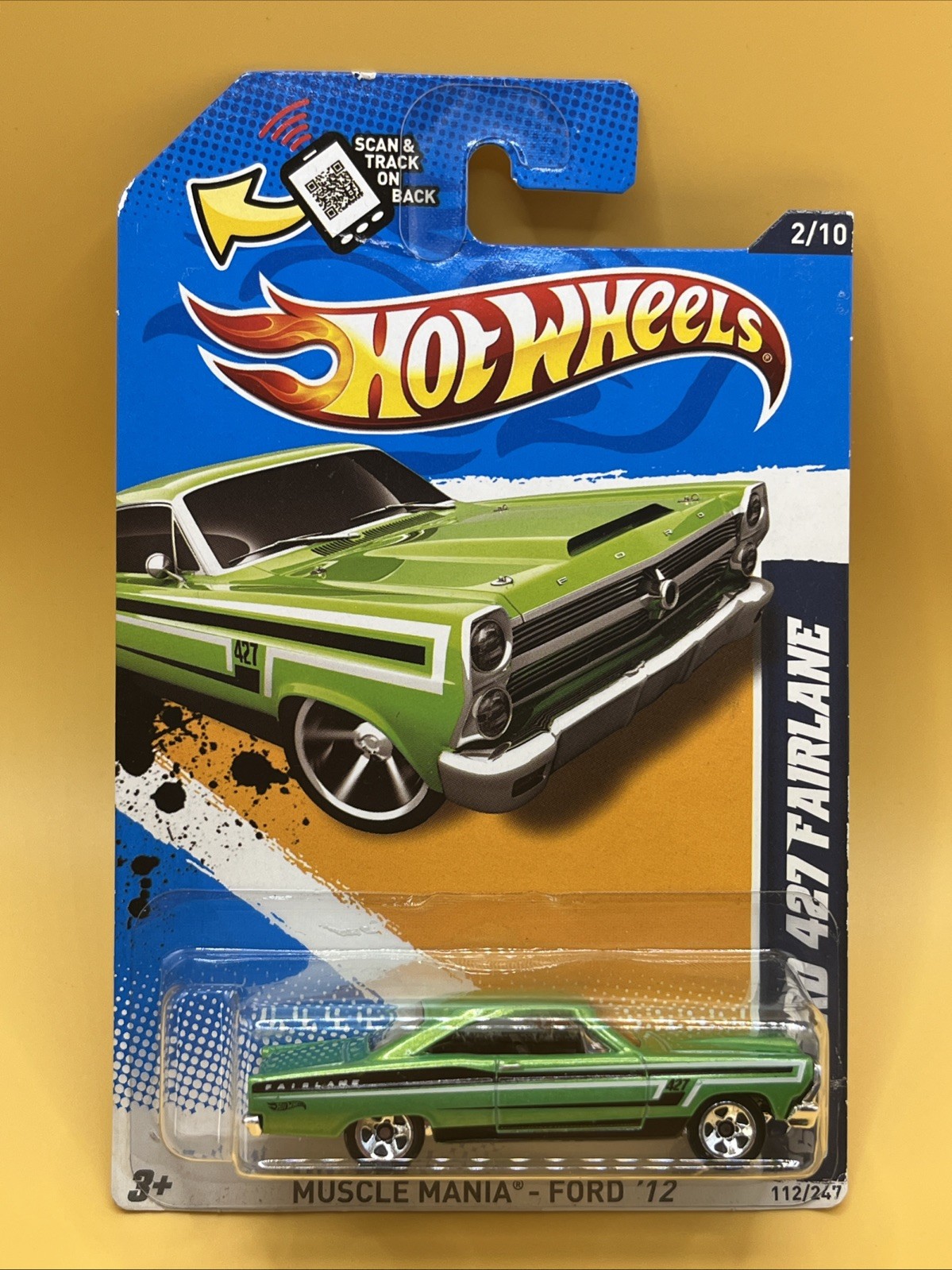 Hot Wheels '66 Ford 427 Fairlane Green 1:64 Scale 2012 Muscle Mania NIP Sealed
