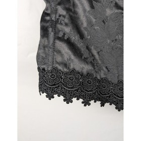 Black Corset Jacquard Floral Lace Bustier Boned Evening Top L Adjustable Witchy