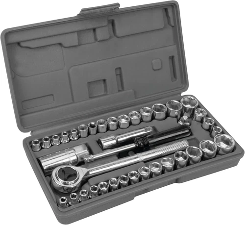 Performance Tool 40-Pc SAE Metric Socket Set 1/4" 3/8" Drive Ratchet W1173
