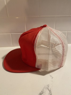 SECURITY Trucker Mesh Snapback Hat - White/Red, One Size Fits Most, Adjustable Snapback