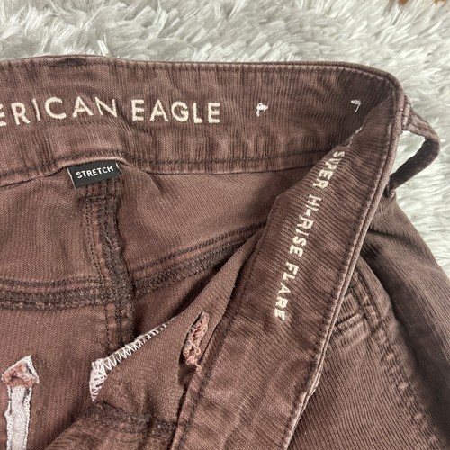 American Eagle Womens Curvy Super Hi Rise Flare Pants 4 Corduroy stretch 26x30 - Picture 3 of 10