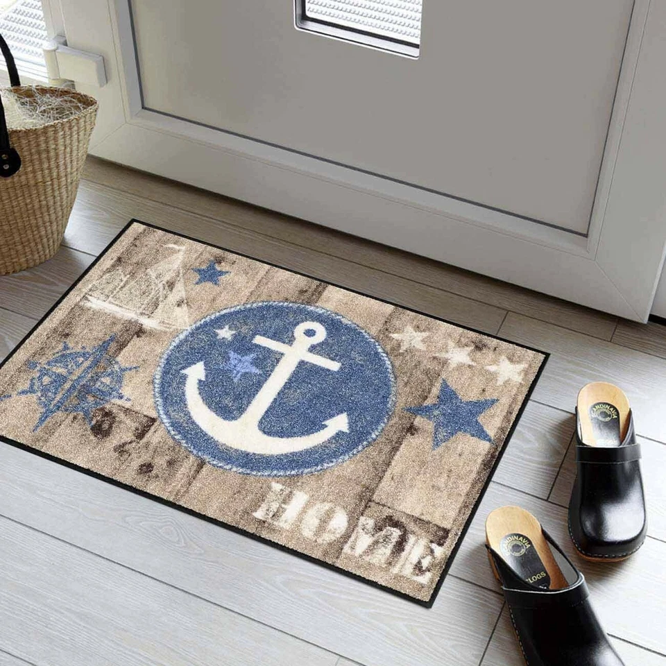 Salonloewe Fußmatte waschbar Welcome Home Anchor Wood 50x75 cm Fußabtretter - Bild 2 von 4