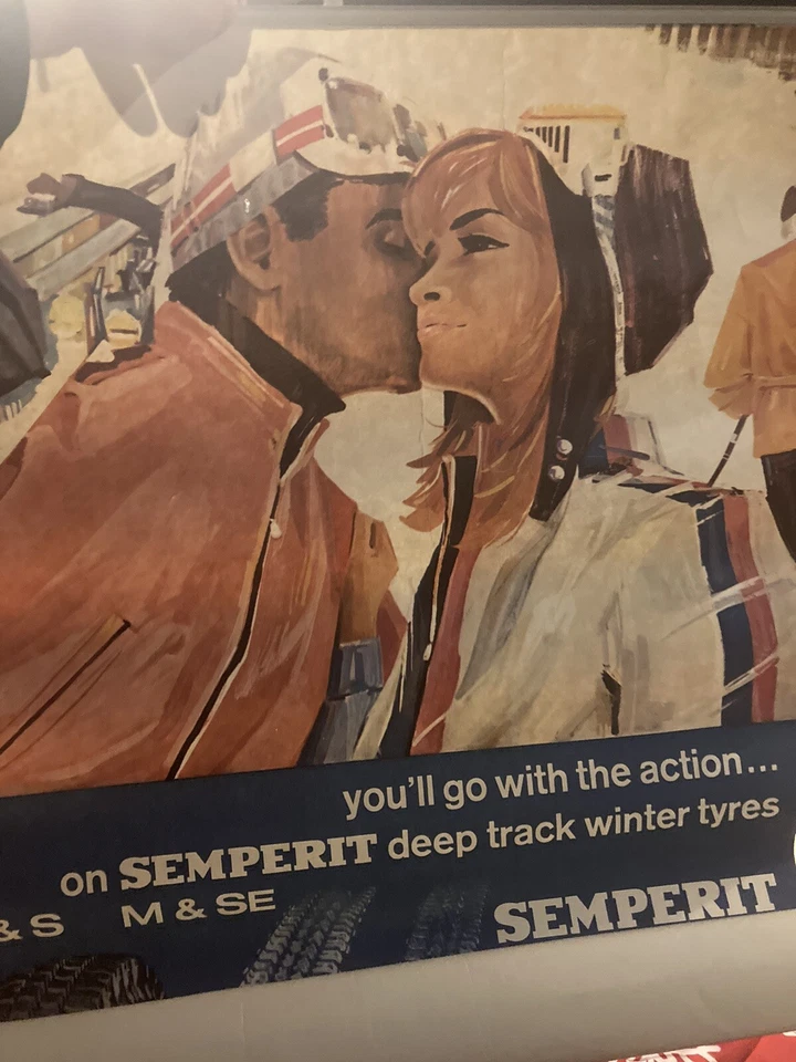Original Vintage 1968 SEMPERIT TIRES -advertising Austria - 23.25”x 33” POSTER - Image 3 of 4