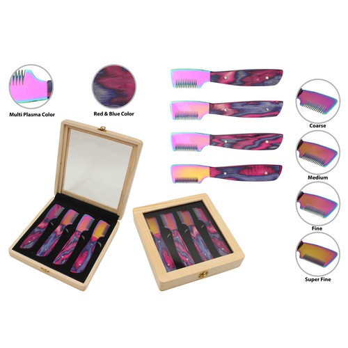 MEHRERE KLINGEN PINK/BLAU STREIFEN TERRIERS KARTENMESSER KATZE/HUND HAUSTIER PFLEGEKAMM