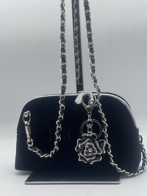 NWOT Dior Beauty Velvet Makeup Bag Case Pouch, Shoulder Bag Crossbody +Bag Charm